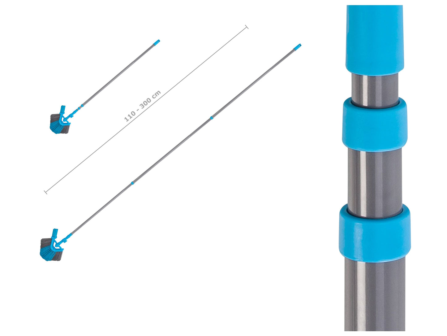 Eck- & Dachrinnenbesen mit 3m Teleskopstiel