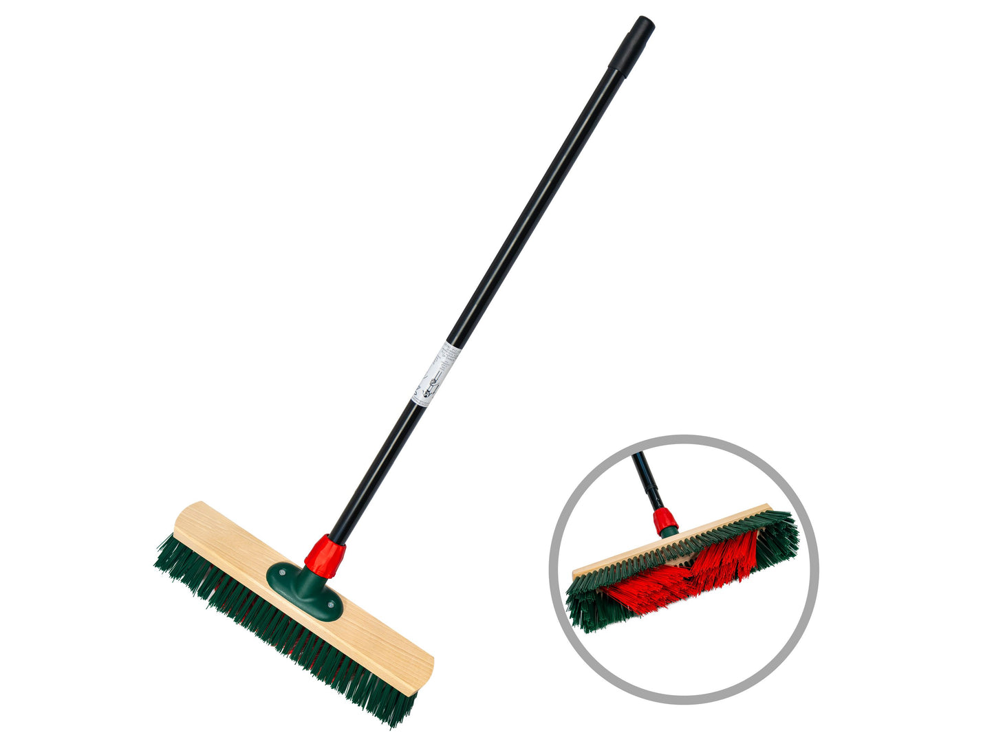 Kraftspar-Besen 40 cm mit V-Beborstung und Teleskopstiel
