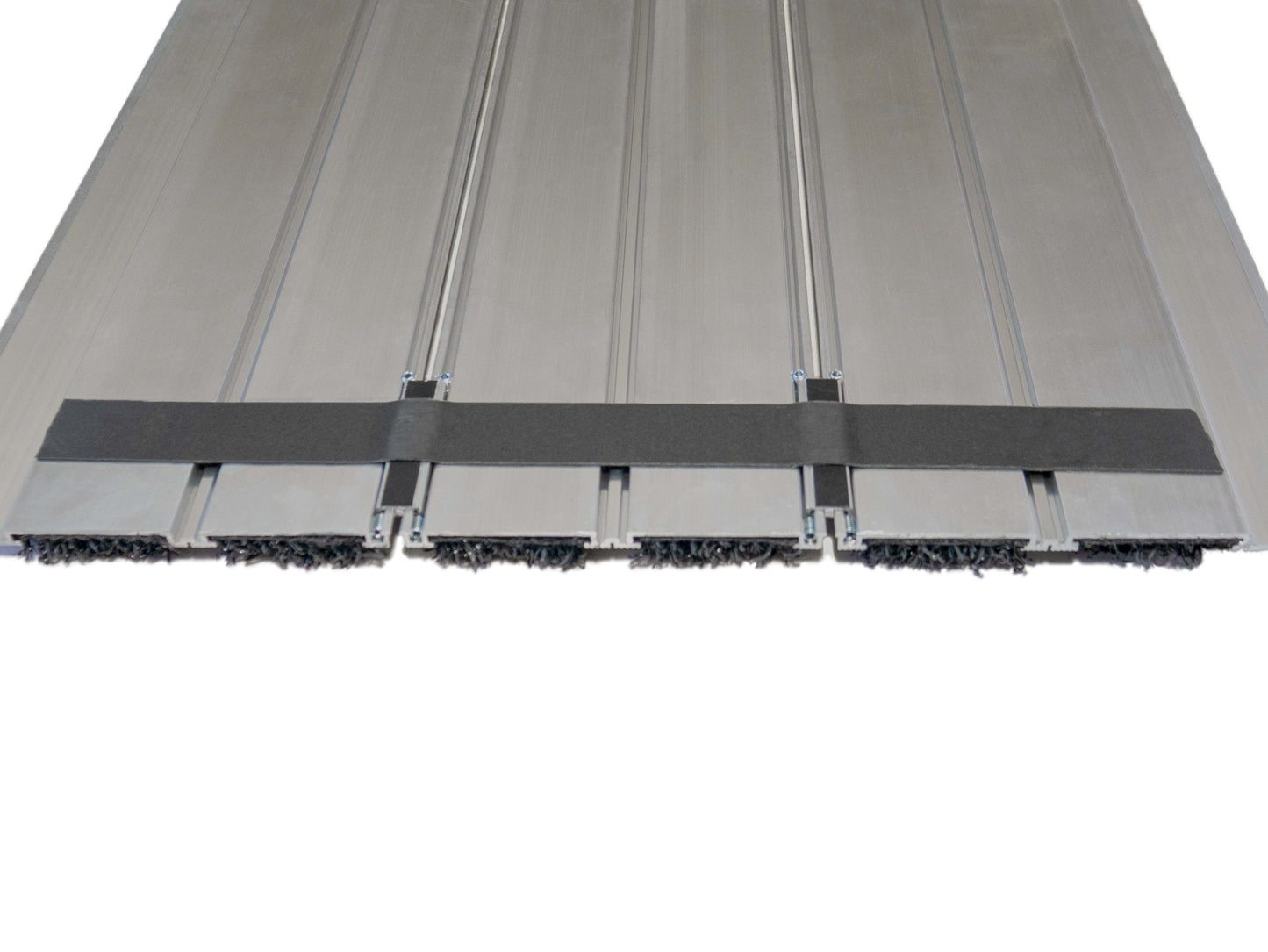 Aluminium-Fussmatte mit Langflor-Streifen und Anlaufschienen (60x40)