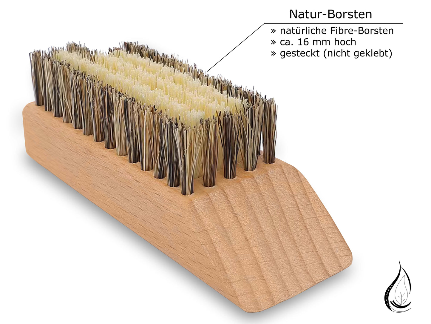 Wanderschuh-Bürste mit Fibre Natur-Borsten, ideal für unterwegs, plastikfrei